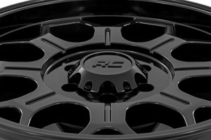 Wheel - Rough Country - 77 Series | One-Piece | 6x135 | -25mm - Semi Gloss Black